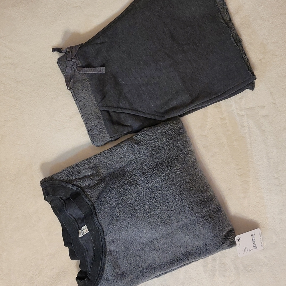 Free People Kelly Lounge 2 Piece Lounge Set in Washed Black - Picture 10 of 16